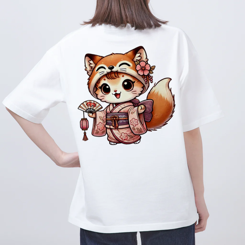 Snow-peaceのキュートなキツネコスチュームの子猫 Oversized T-Shirt