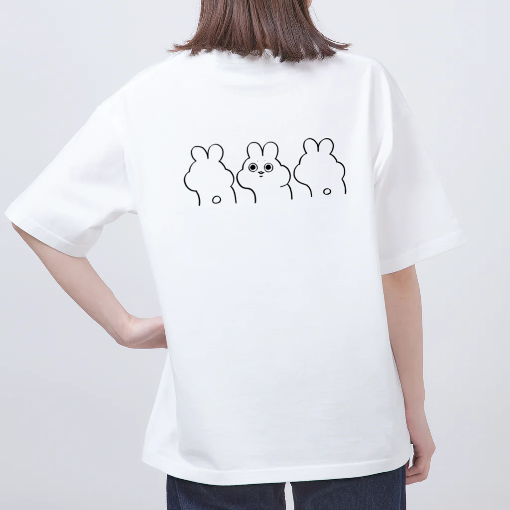 yashushi│SHOPのジロリ…うさぎ【背面付き】 オーバーサイズTシャツ