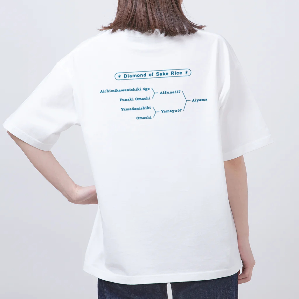 じゅんまい商店のAIYAMANIA　〜好きな酒米は愛山です♡〜 Ver. 2.0【Blue】 Oversized T-Shirt