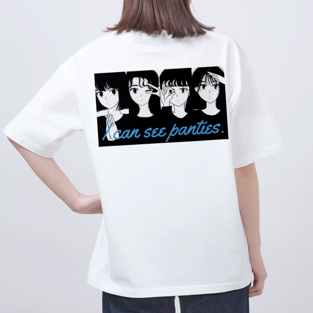 PIECE OF CAKEのイケてるジェスチャーをする彼女たち(バックプリント) オーバーサイズTシャツ