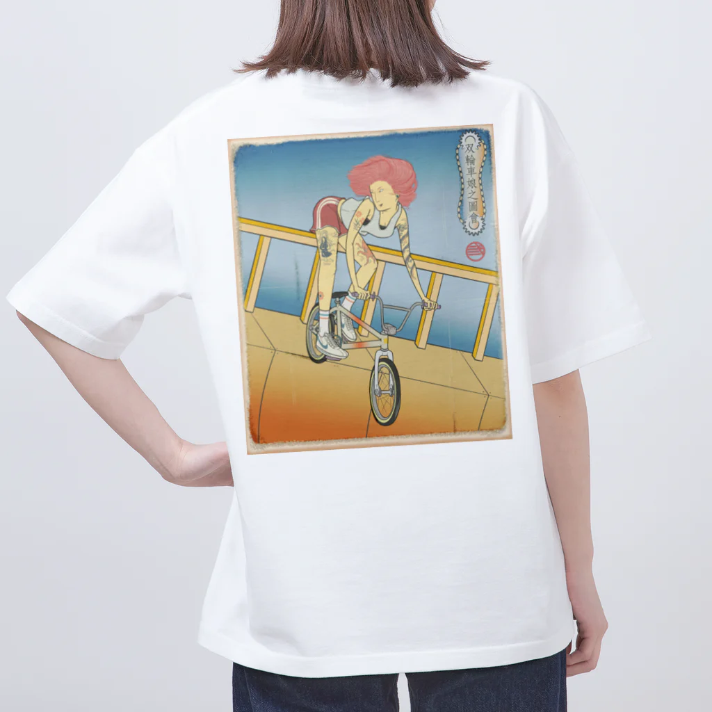 nidan-illustrationの"双輪車娘之圖會" 2-#2 オーバーサイズTシャツ