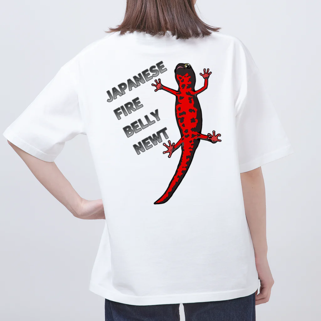 LalaHangeulのJAPANESE FIRE BELLY NEWT (アカハライモリ)　　バックプリント Oversized T-Shirt