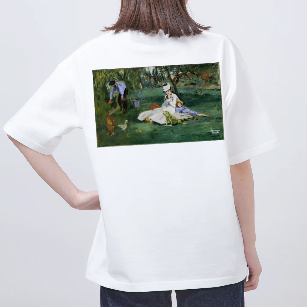 HermannStrasseのモネとグリーンイグアナ：バックプリント Oversized T-Shirt