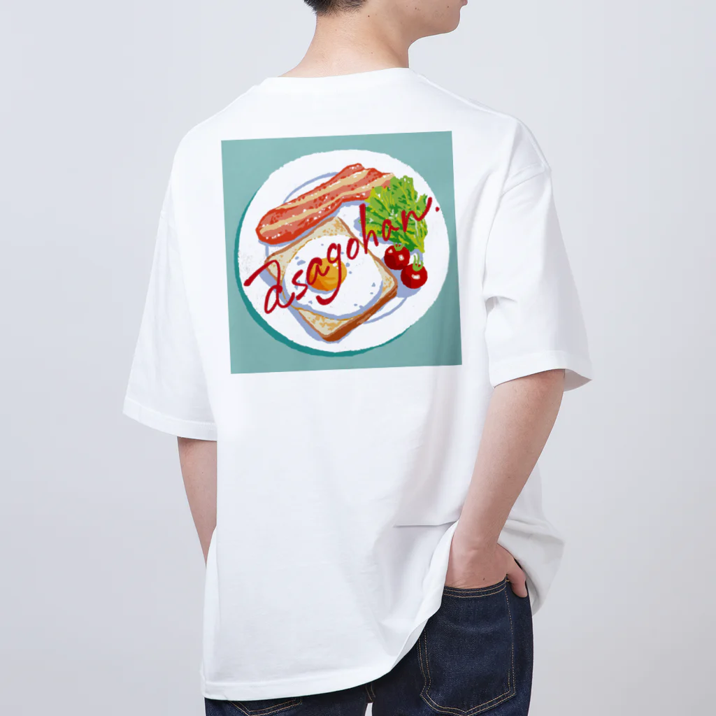   KOIZUMI CHIAKI shopの前面ロゴ入り裏面朝食Tシャツ! Oversized T-Shirt