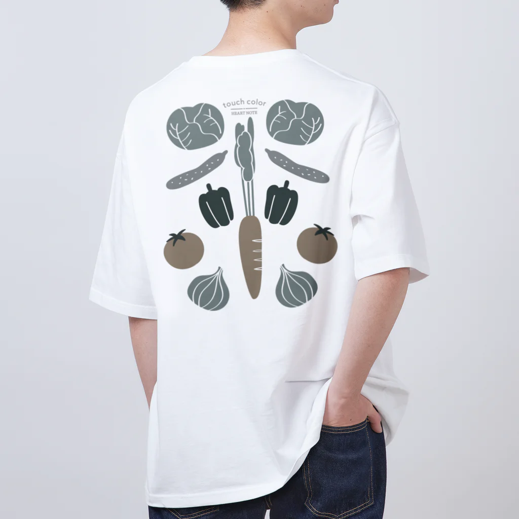 たっちからぁショップのなでなで野菜アースカラー Oversized T-Shirt