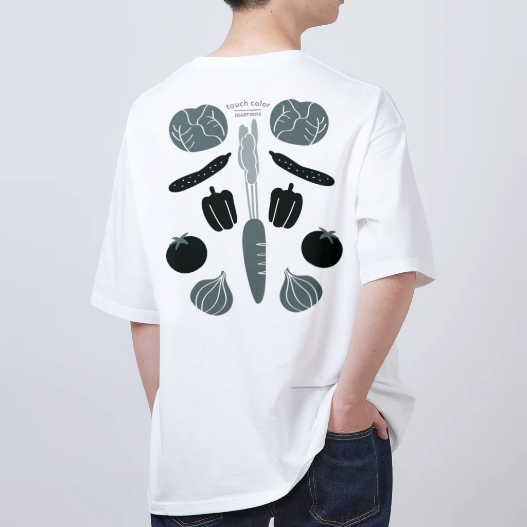 たっちからぁショップのなでなで野菜モノトーン Oversized T-Shirt