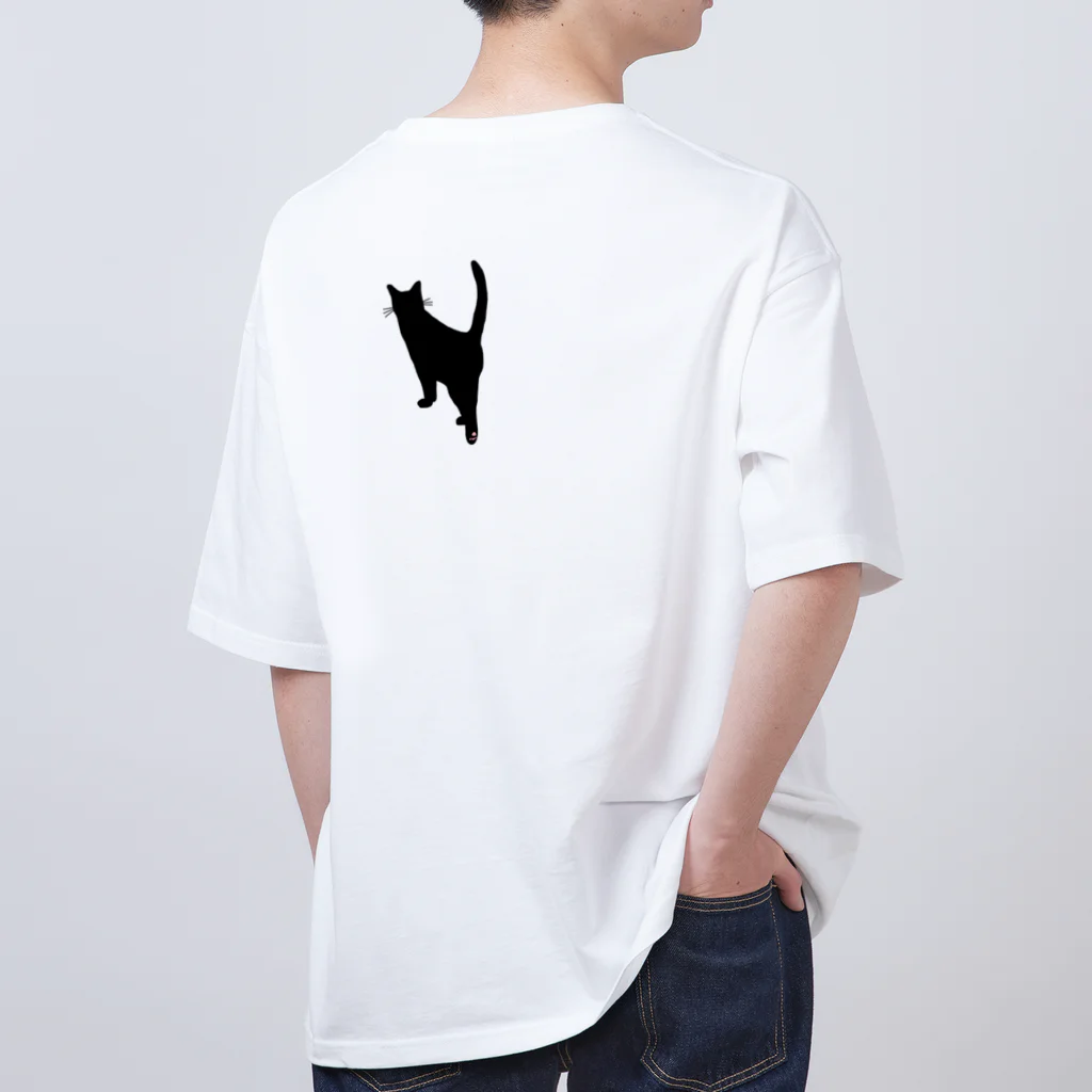 小鳥と映画館の黒猫が来る そして去る 右胸バージョン Oversized T-Shirt