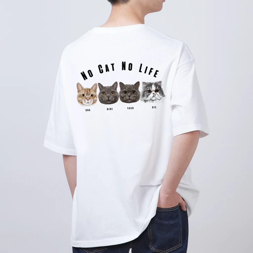 みきぞーん｜保護猫 ミッキー画伯と肉球とおともだちのcha & hide & yasu &sie Oversized T-Shirt