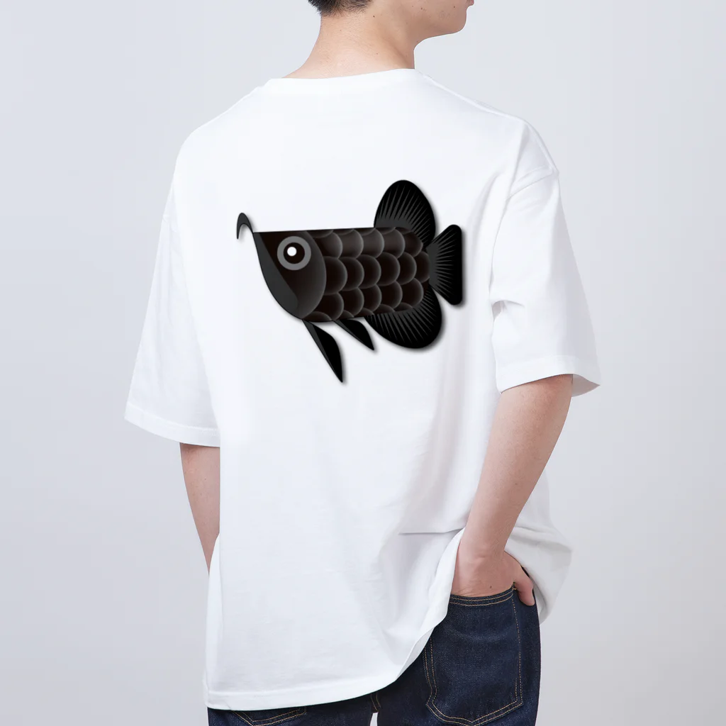 お魚大好きジャパン!!のブラックアロワナちゃん オーバーサイズTシャツ