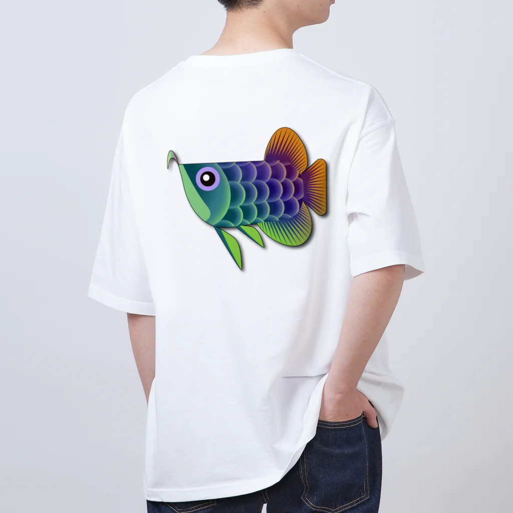 お魚大好きジャパン!!のレインボーアロワナちゃん オーバーサイズTシャツ