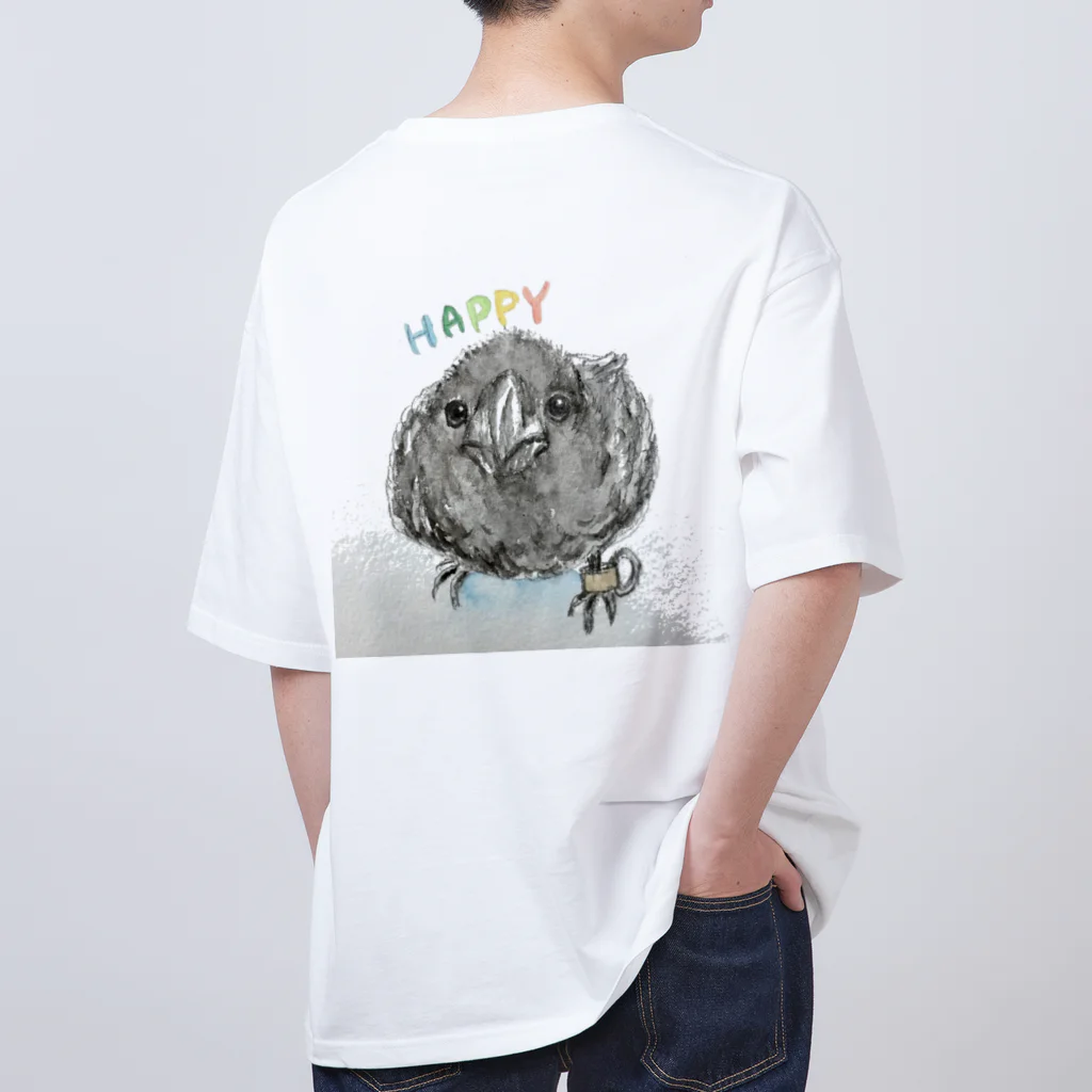 パート主婦しずかのオリジナルイラストグッズのカラスのハッピー Oversized T-Shirt