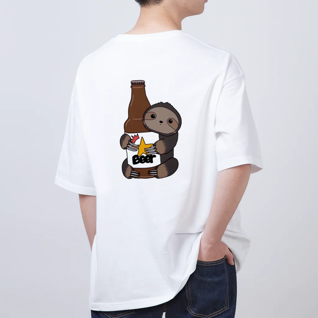 ビール大好きナマケモノのお店のビール大好きナマケモノ大きめTシャツ Oversized T-Shirt