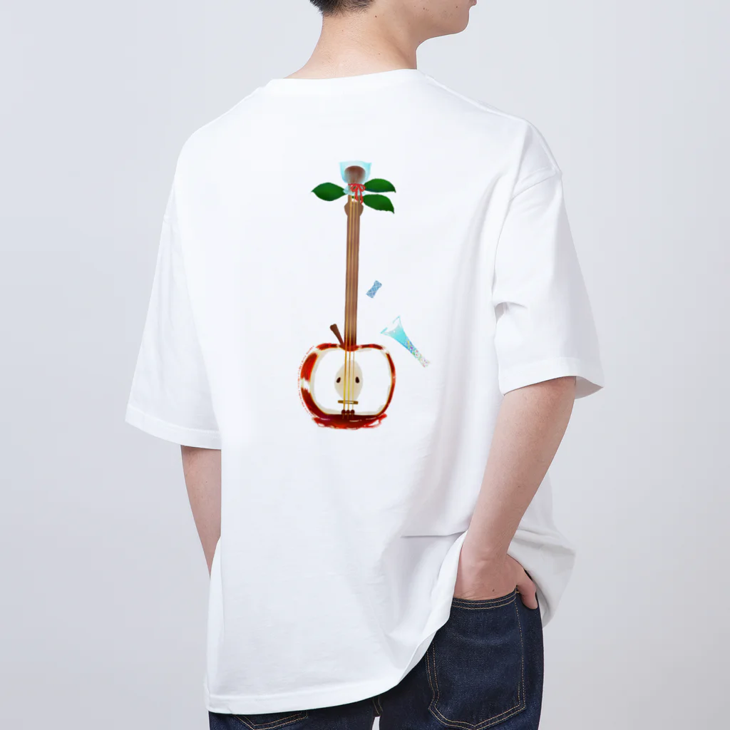 綾錦工房 りこりすのりんご飴三味線 - 津軽 オーバーサイズTシャツ