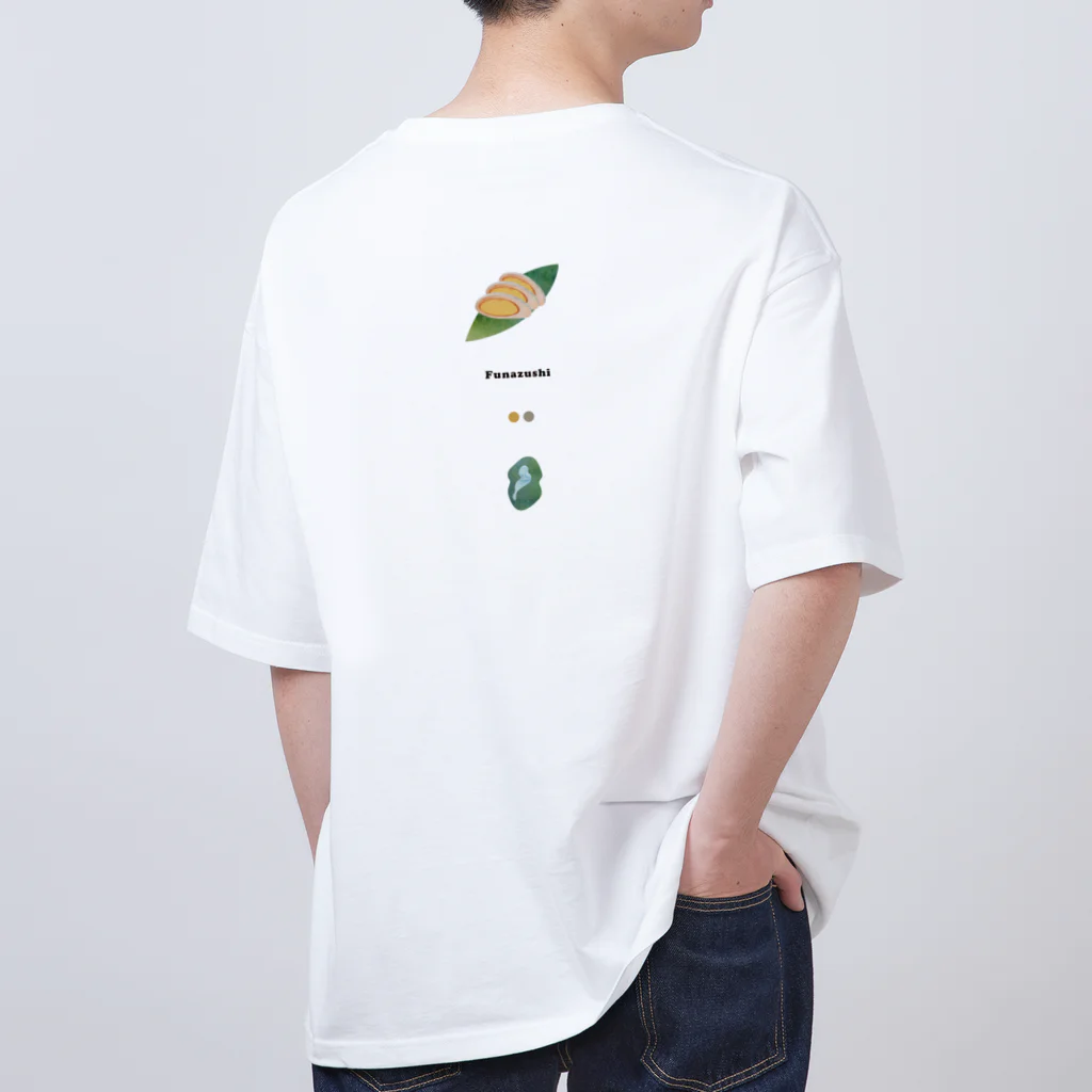 shiga-illust-sozai-goodsのふなずし 背面 〈滋賀イラスト素材〉 オーバーサイズTシャツ