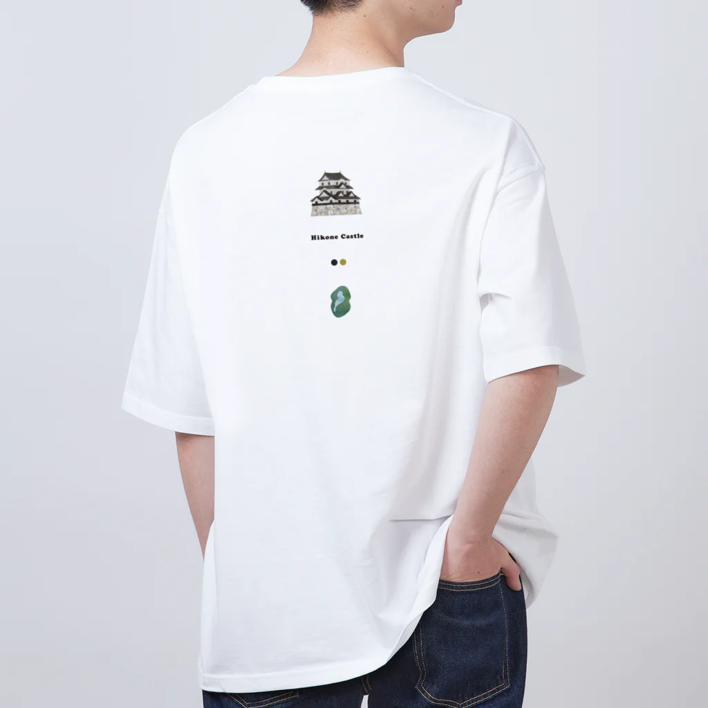 shiga-illust-sozai-goodsの彦根城 背面 〈滋賀イラスト素材〉 Oversized T-Shirt