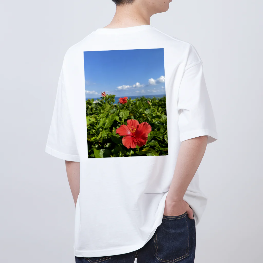 Ripples沖縄レジンアートの沖縄の海とハイビスカス Oversized T-Shirt