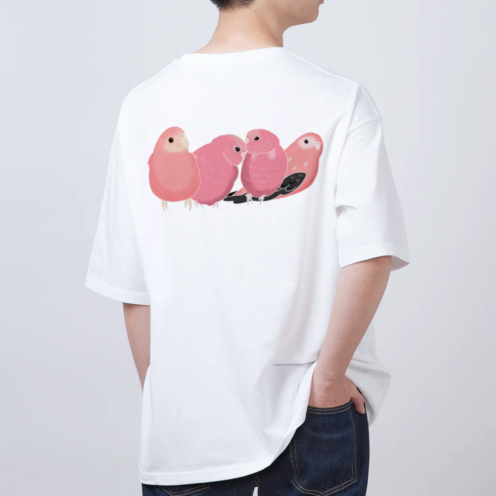 masumi maedaの寄り添う　アキクサインコ Oversized T-Shirt