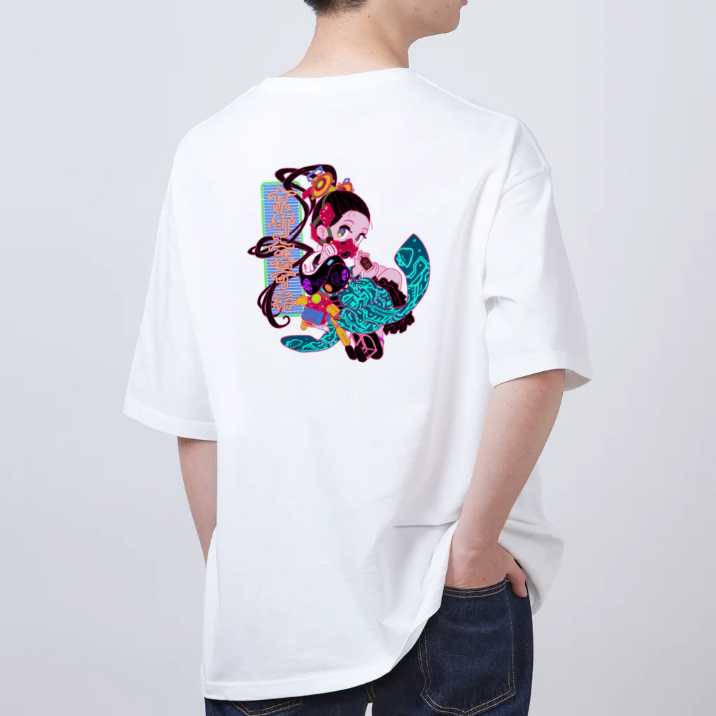 kyo-trendの京都クラフトコーラ(TAGRO先生コラボ)薄地色バックプリント Oversized T-Shirt