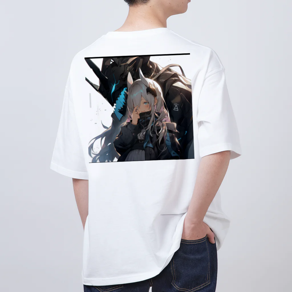 horceの馬　擬人化 未来都市 オーバーサイズTシャツ