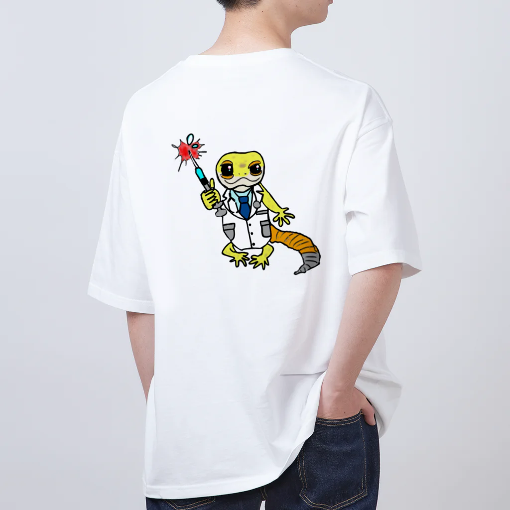 糖尿病 with animalsの注射をがんばる君を応援するレオパちゃん オーバーサイズTシャツ