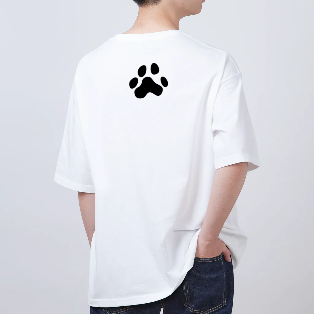 ぷんすこ(♂)のLIFE IS MEOW-TIFUL（黒ラインロゴ） Oversized T-Shirt