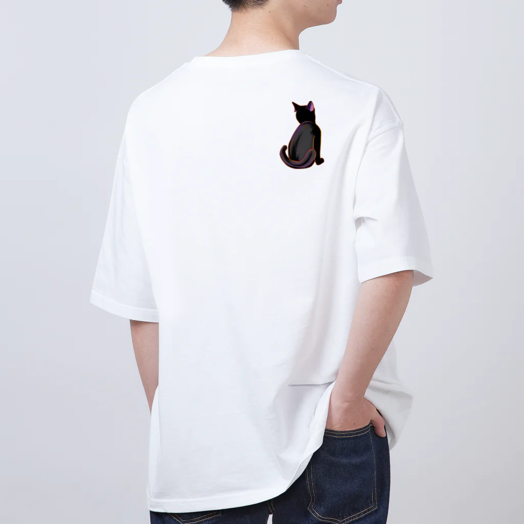 gatto solitario(物寂しげな猫)の黒猫 オーバーサイズTシャツ