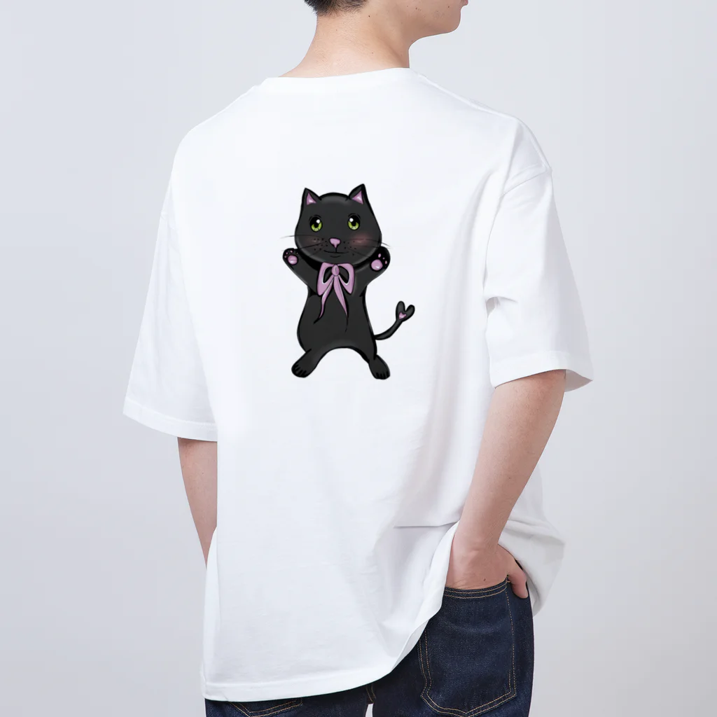 黒猫にゃにゃは七宇@繊細さんに優しい波動フィーリング鑑定士のかけがえのない相棒のきゅーてぃにゃにゃ Oversized T-Shirt