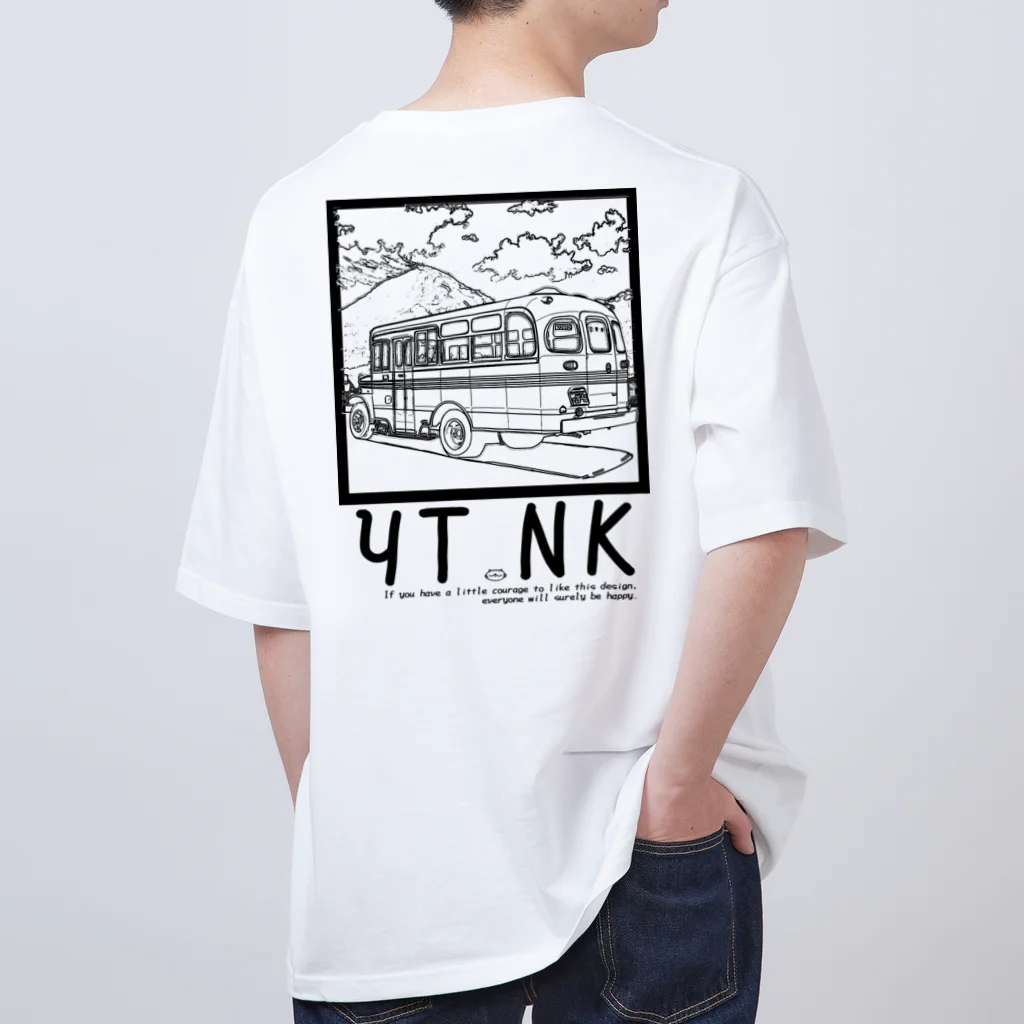 YUTANEKO公式ショップのゆたねこ　ボンネットバス オーバーサイズTシャツ