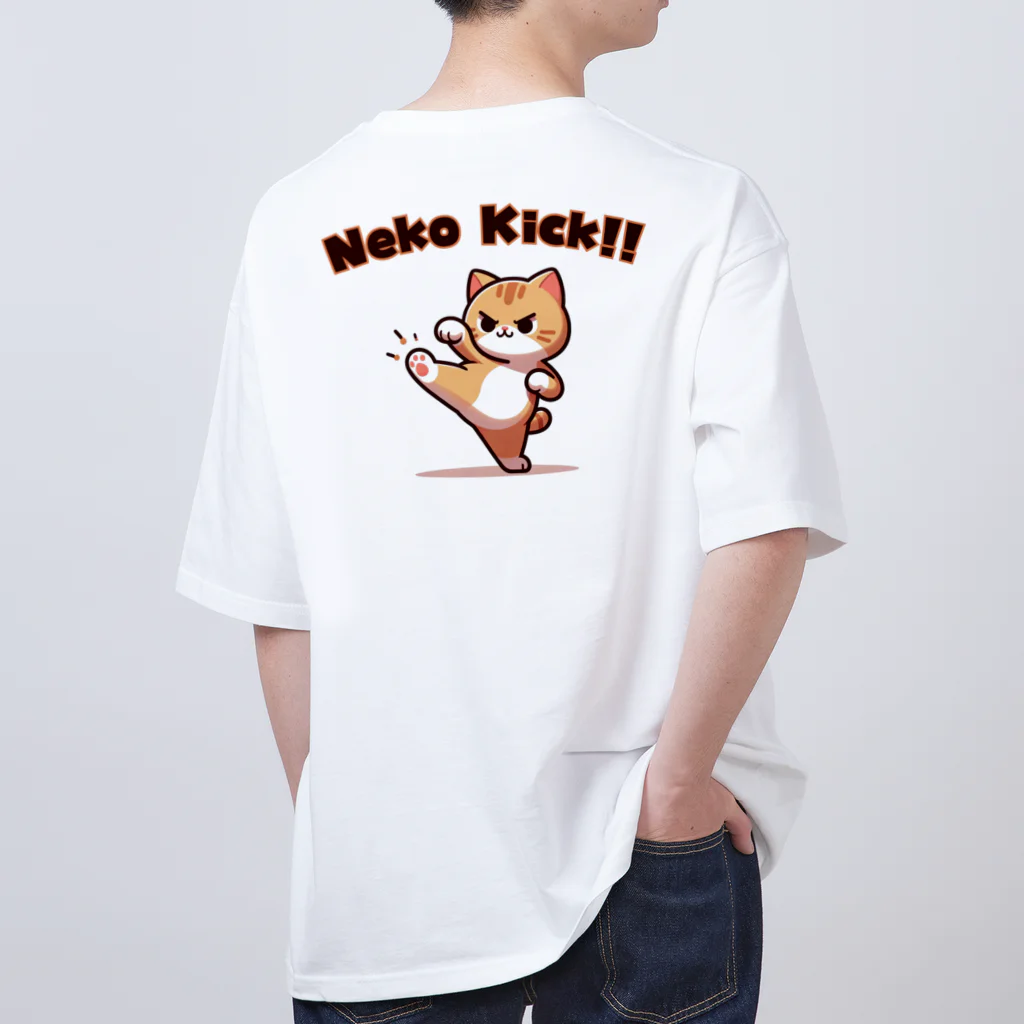 Rakudoku ToyohashiのNEKO KICK!! オーバーサイズTシャツ