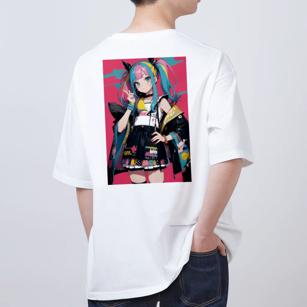 tokyo_citypopのkawaii 東京ガールアート　風船　着物　原宿 Oversized T-Shirt