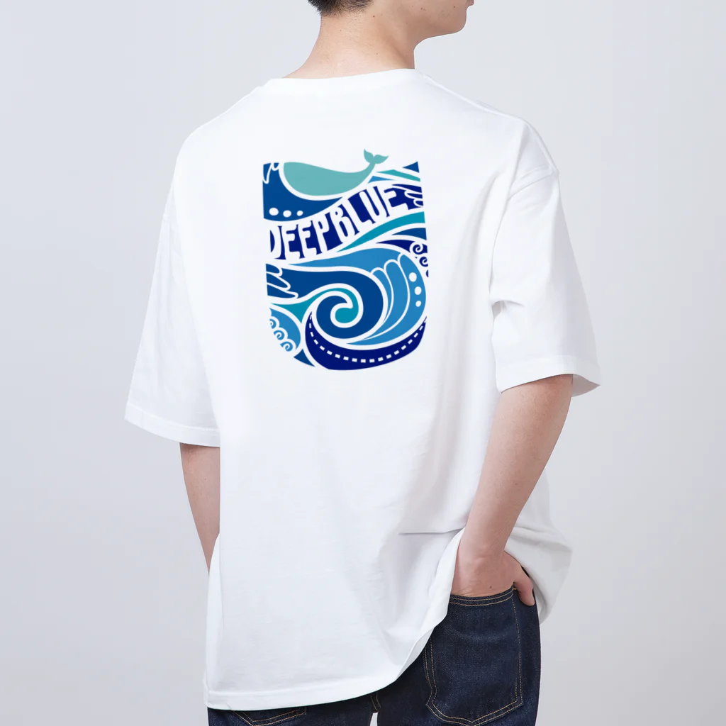 LUCHAの(バックプリント)DEEP BLUE オーバーサイズTシャツ