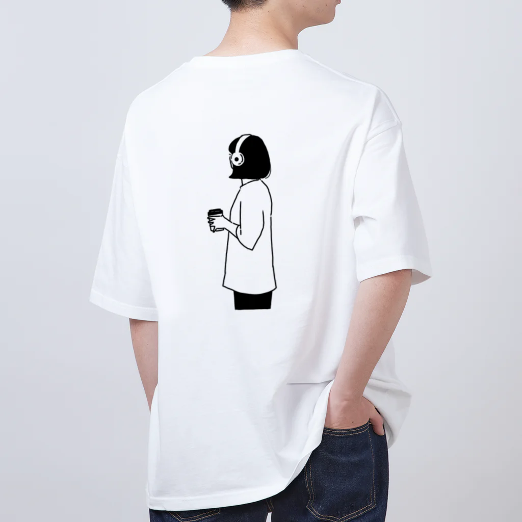 Ameri SHOP…🎧のヘッドホン女子（コーヒー） Oversized T-Shirt
