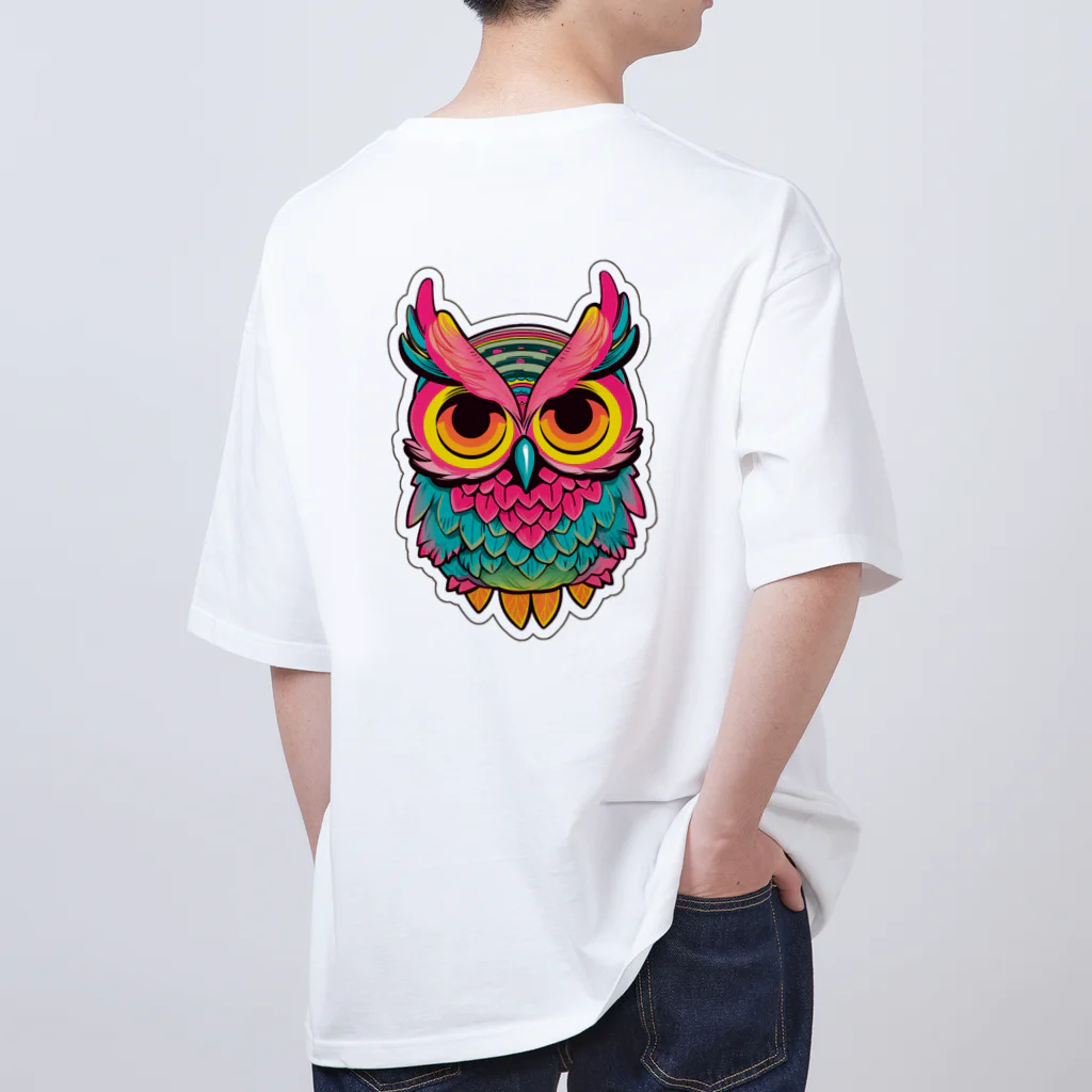 tukituki0630のターコイズカラーのミミズク Oversized T-Shirt