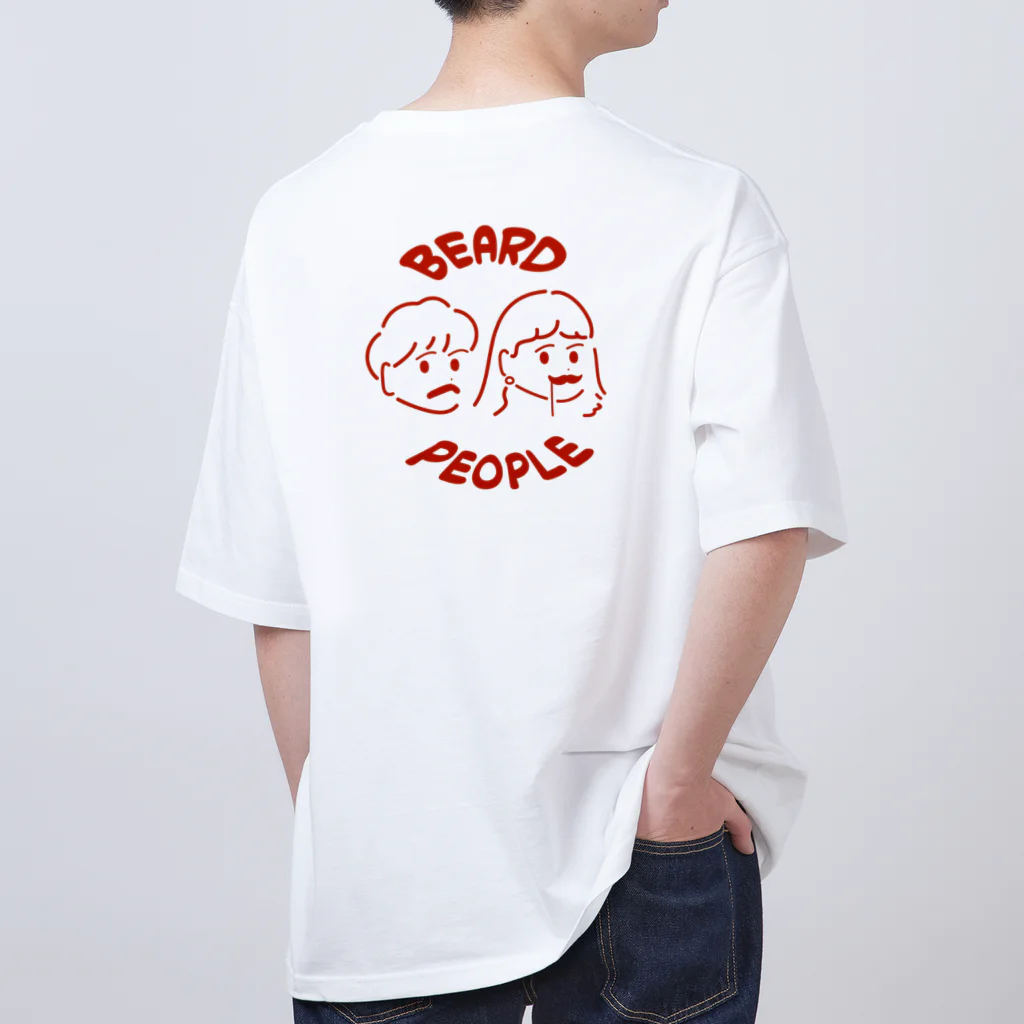 ハヤカワオトのBEARD PEOPLE T - Red オーバーサイズTシャツ