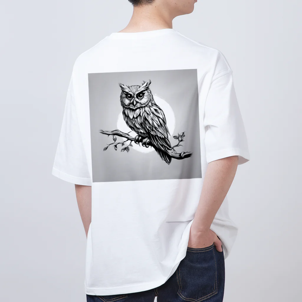 フクロウマーケットのフクロウのハネヤスメ オーバーサイズTシャツ