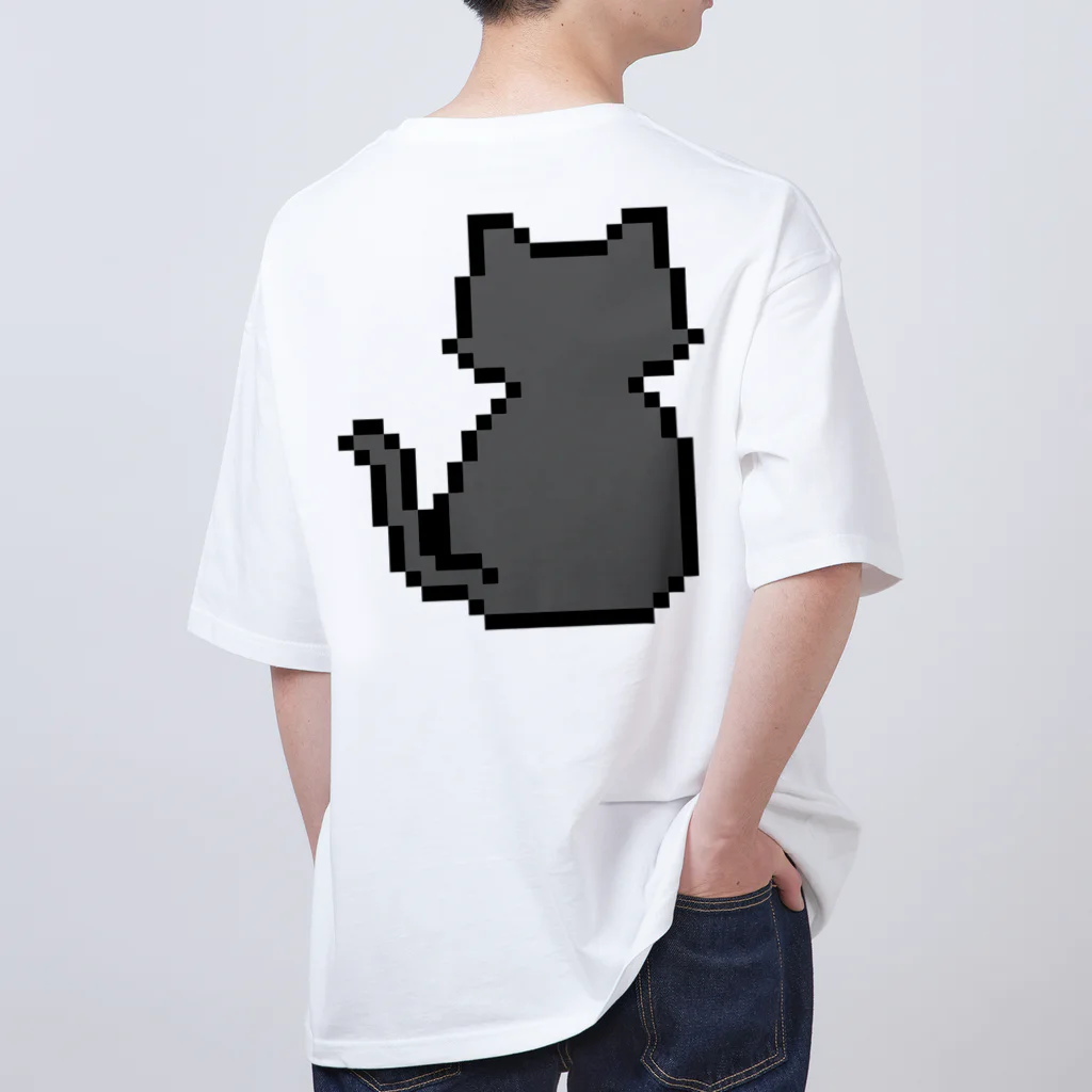 モチクマのハチワレ猫のドット絵 オーバーサイズTシャツ