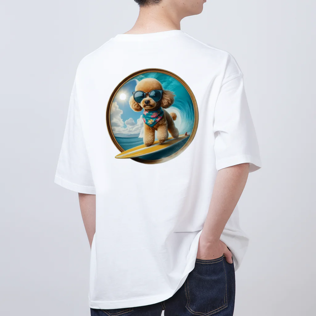 Surfing Dogの波乗りトイプードル オーバーサイズTシャツ