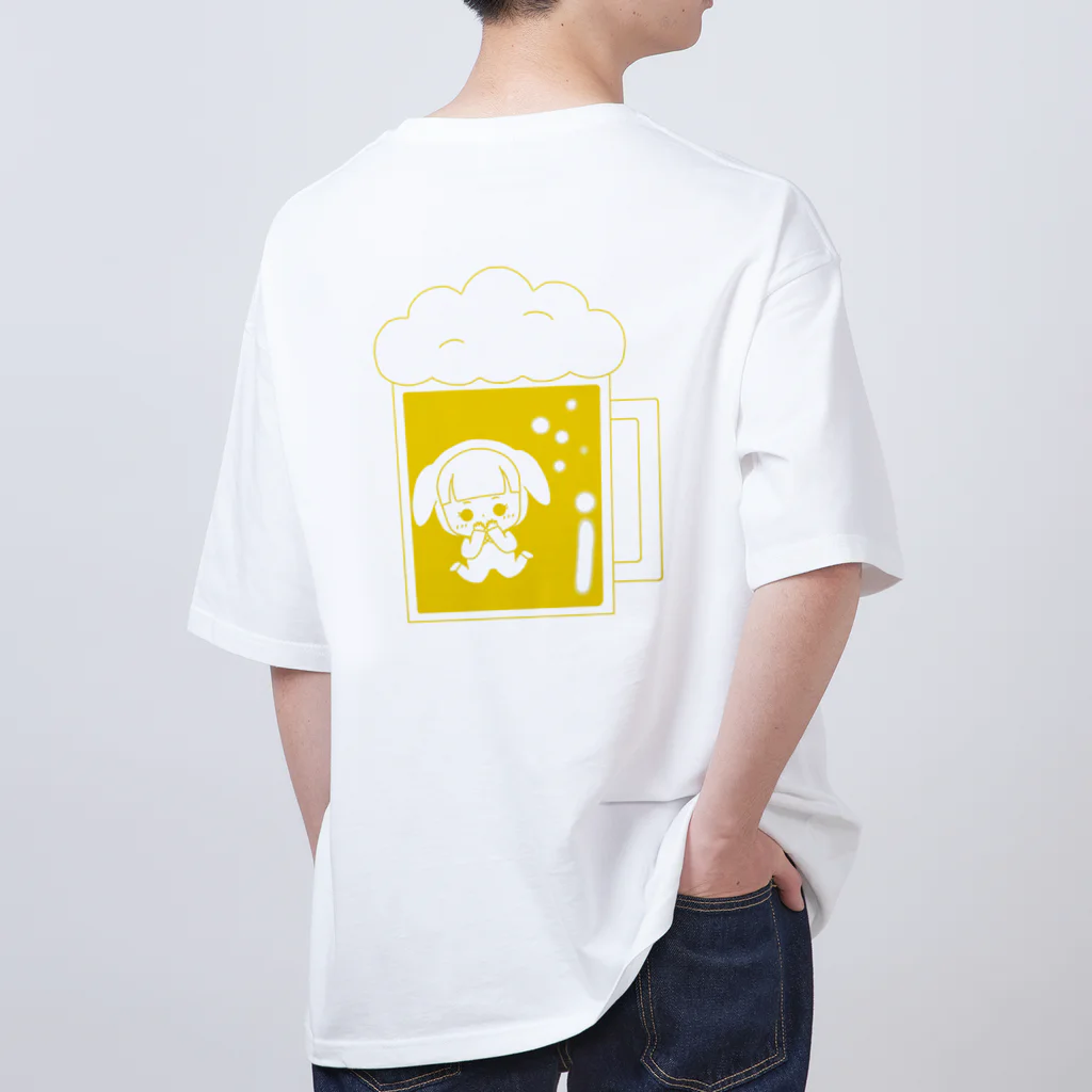 milkyway.77のビールに溺れるアルラビちゃん(背面) オーバーサイズTシャツ