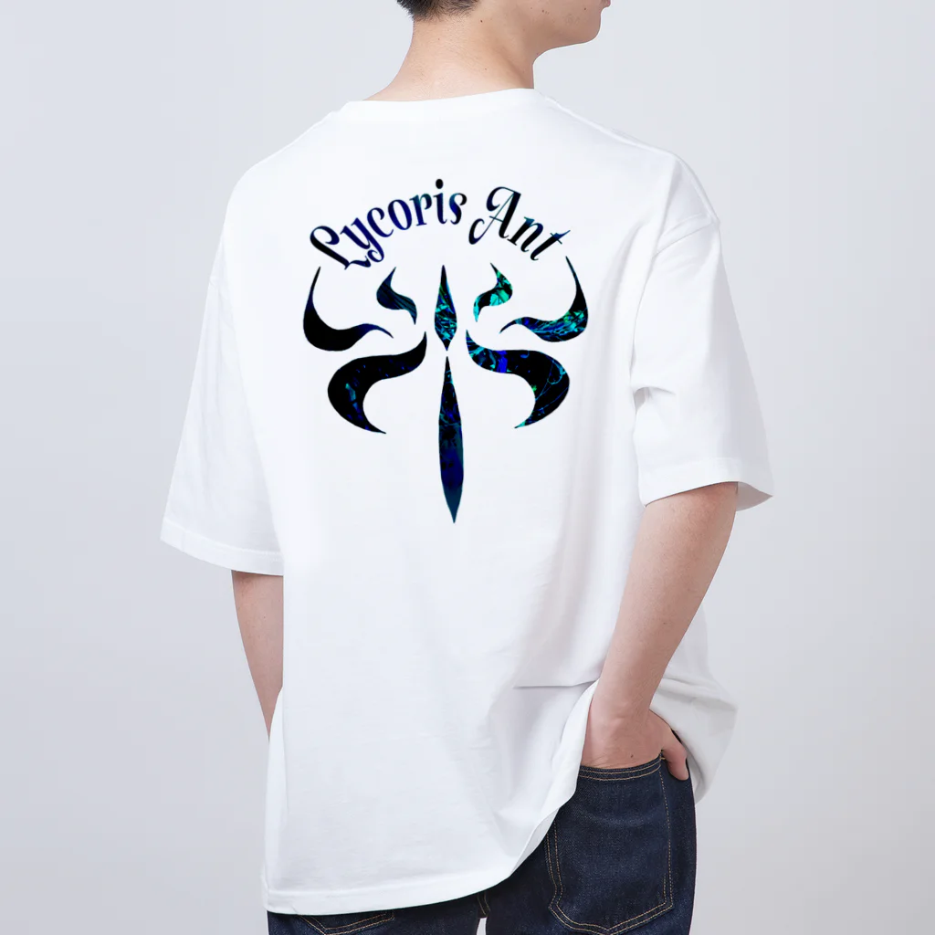 Lycoris Ant～リコリスアント～のLycorisAnt（リコリスアント）ロゴ（青） オーバーサイズTシャツ