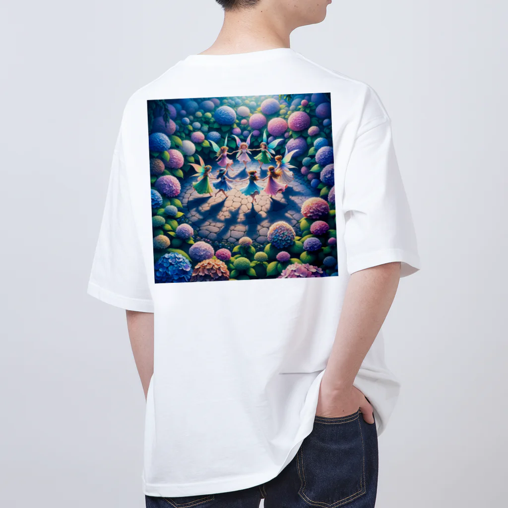 かるるんショップのあじさいと妖精 Oversized T-Shirt