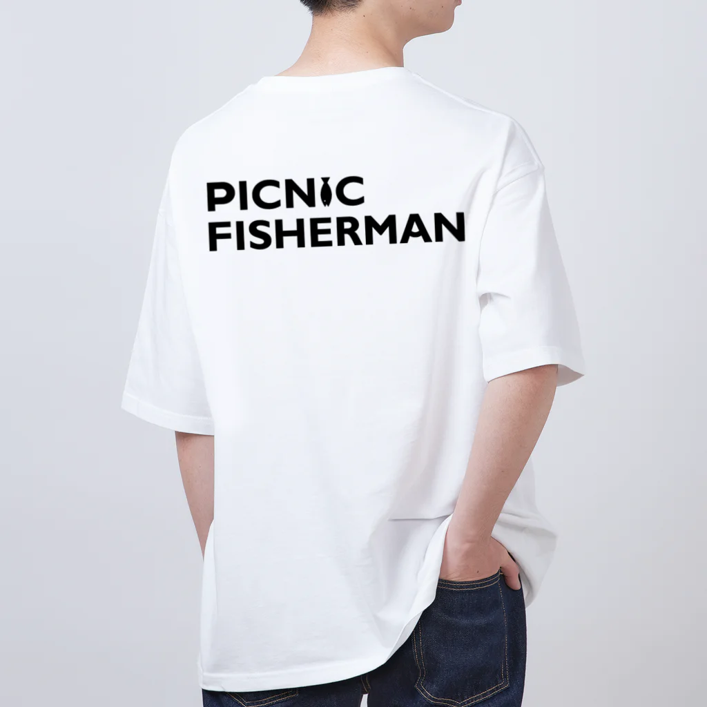 Picnic  Fishermanのバックプリント黒文字PF ロゴ オーバーサイズTシャツ