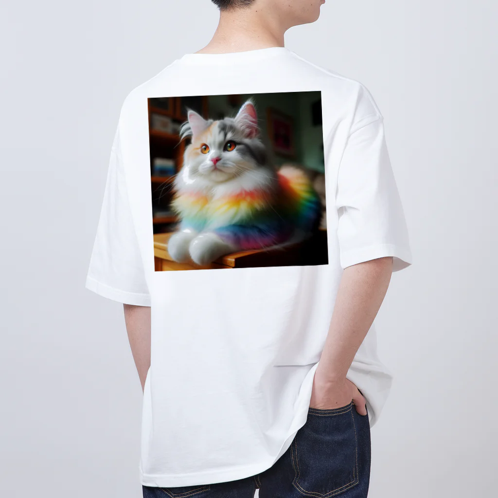 Creation CATの虹色CAT オーバーサイズTシャツ