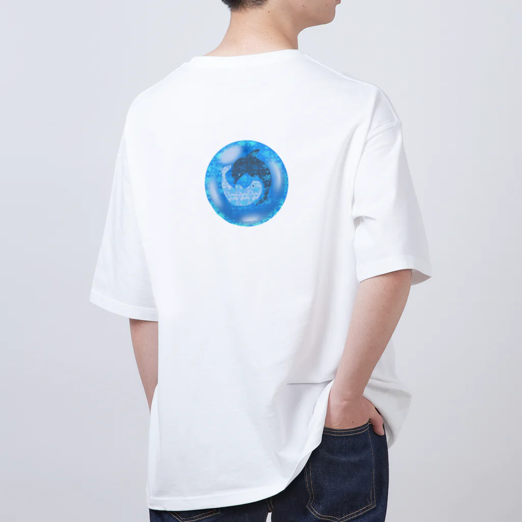 aqua_bioの太陰大極イルカの宝石 Oversized T-Shirt