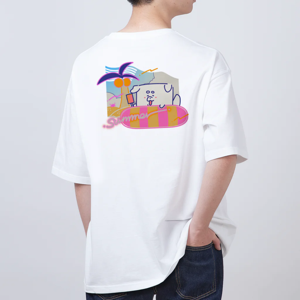 ぽんぽこ亭の絵を描くかべいぬ　summer vacation！ オーバーサイズTシャツ