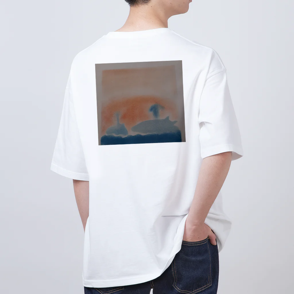 わくわく海の雑貨屋のやさしいクジラの親子 オーバーサイズTシャツ