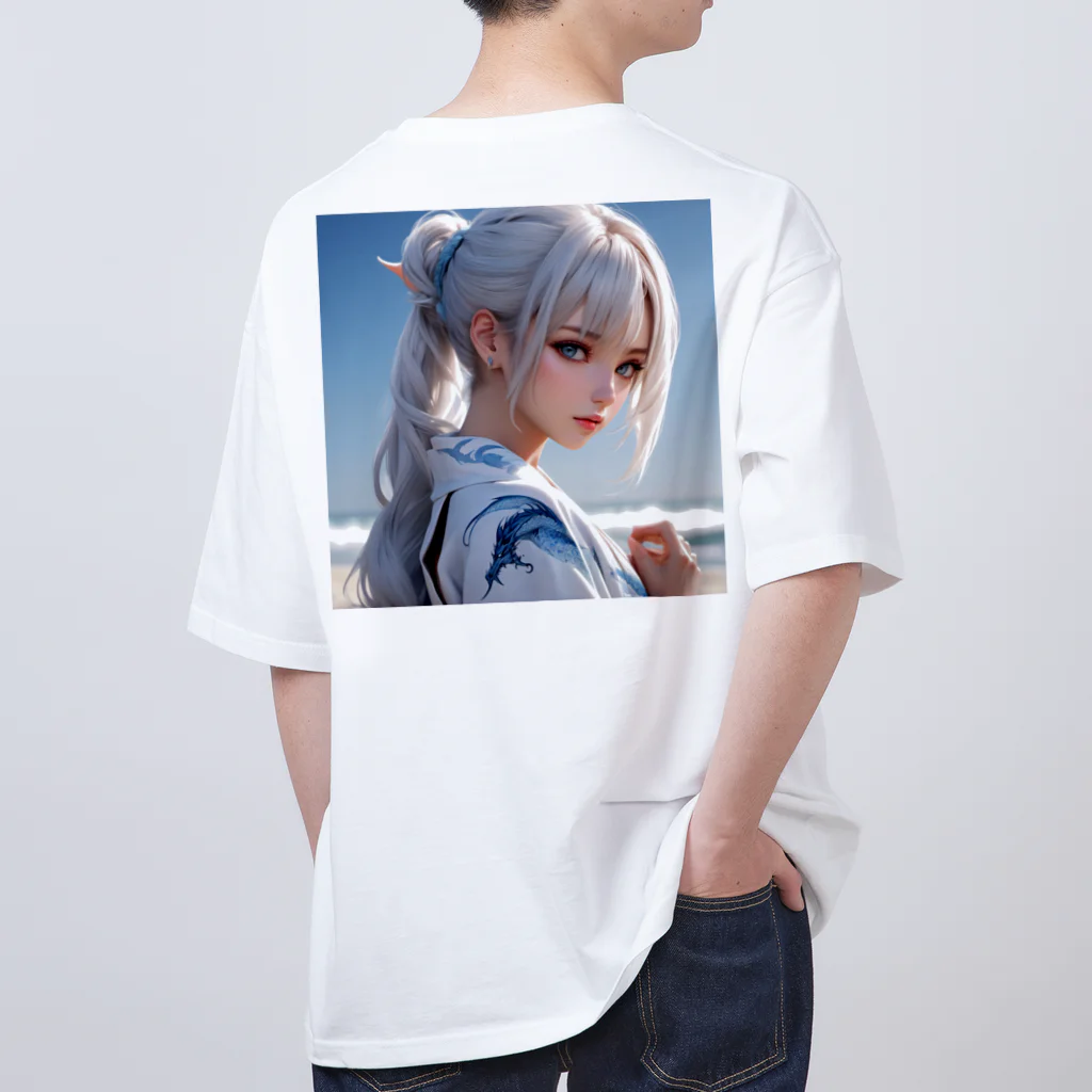 スカ次郎ショップの白髪和服美女シリーズ0001 オーバーサイズTシャツ