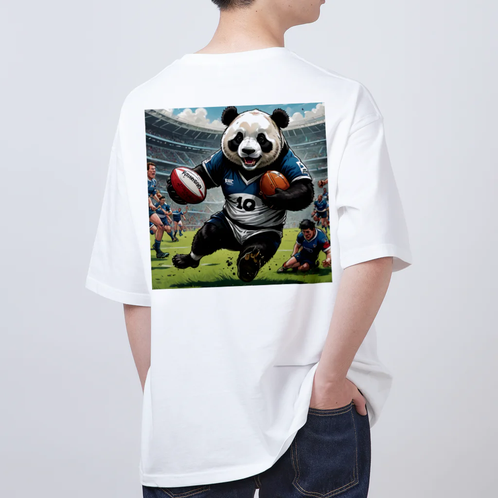 Panda Art Galleryのラグビーパンダ Oversized T-Shirt