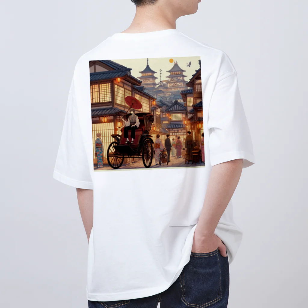 Tsuyokokoの昔の町並み オーバーサイズTシャツ