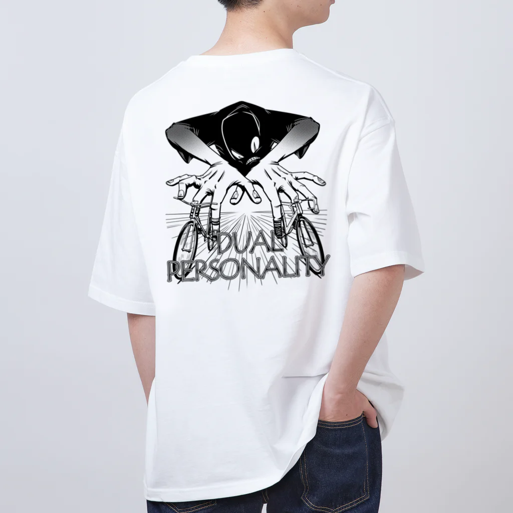 nidan-illustrationの"DUAL PERSONALITY"(B&W) #2 オーバーサイズTシャツ