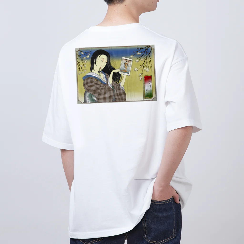 nidan-illustrationの"錦板を遣ふ女の図" #2 オーバーサイズTシャツ